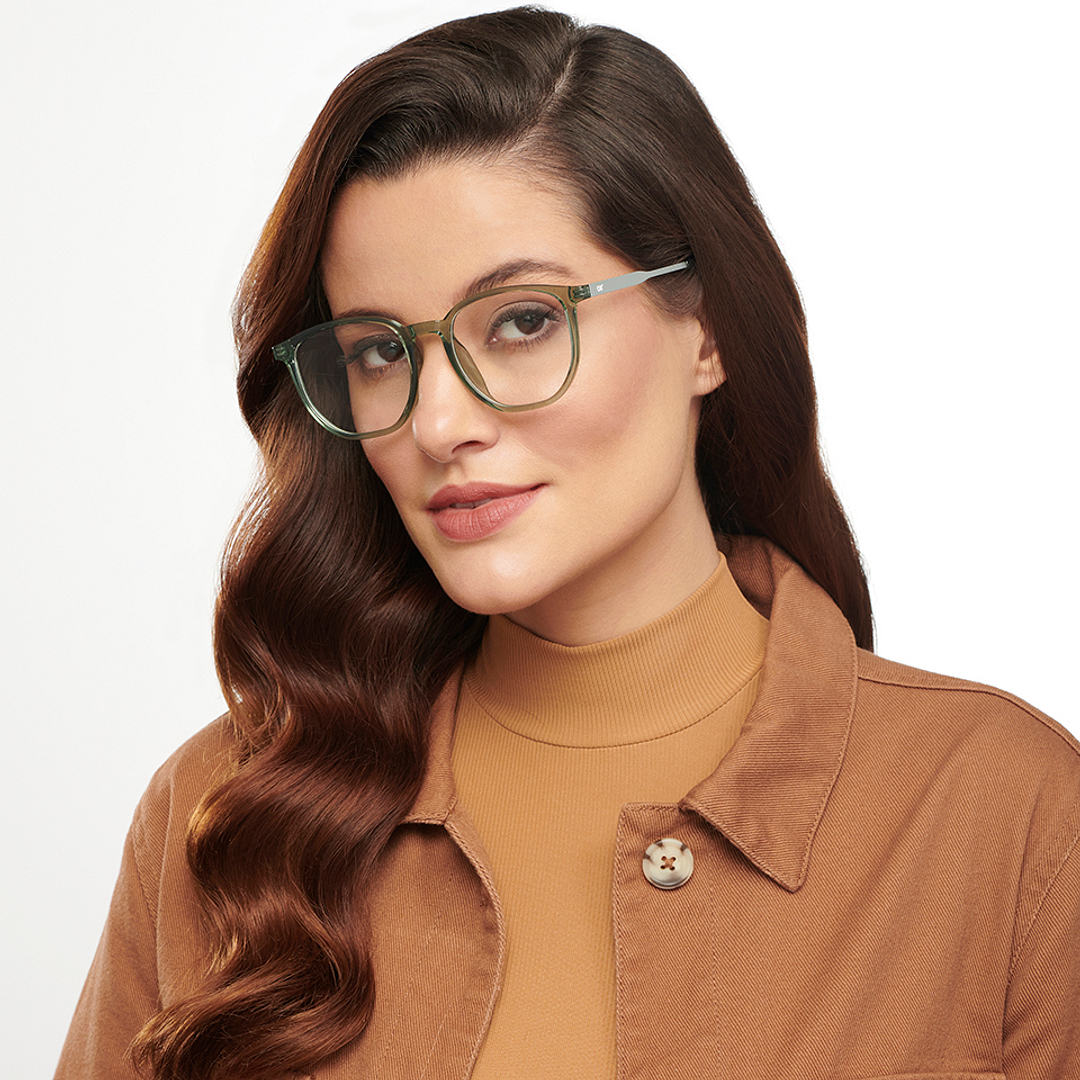 Lenskart Air Green Transparent Full Rim Round left side