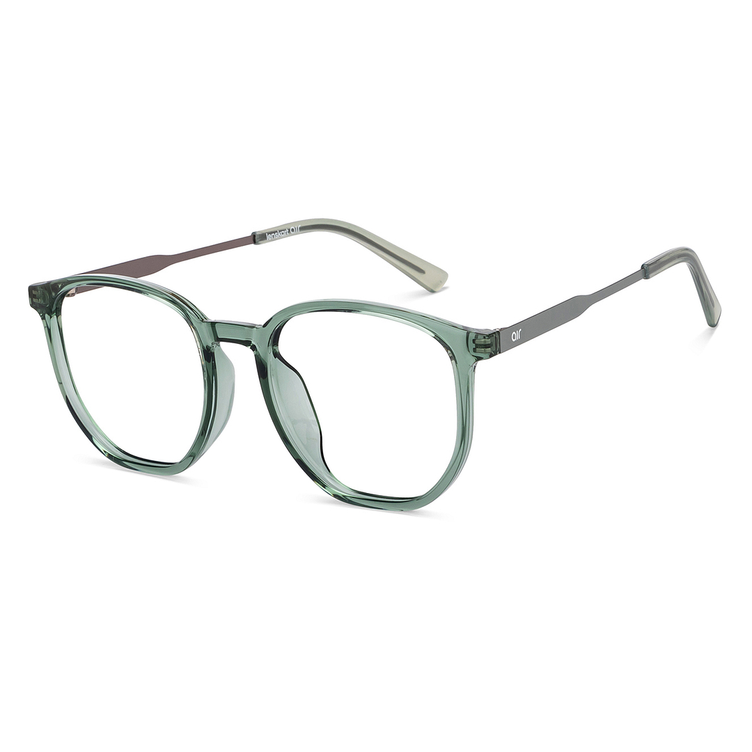 Buy Green Transparent Grey Green Full Rim Round Lenskart Air
