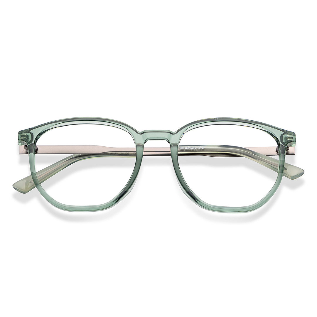 Lenskart Air Green Transparent Full Rim Round left side