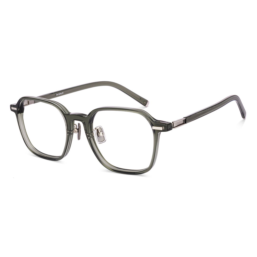 Lenskart Green Transparent Full Rim Geometric left side