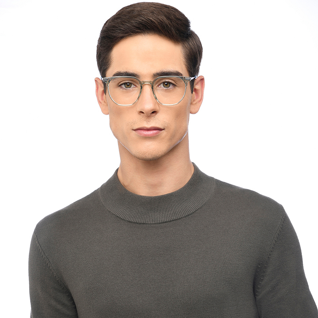 Lenskart Air Green Transparent Full Rim Geometric right side