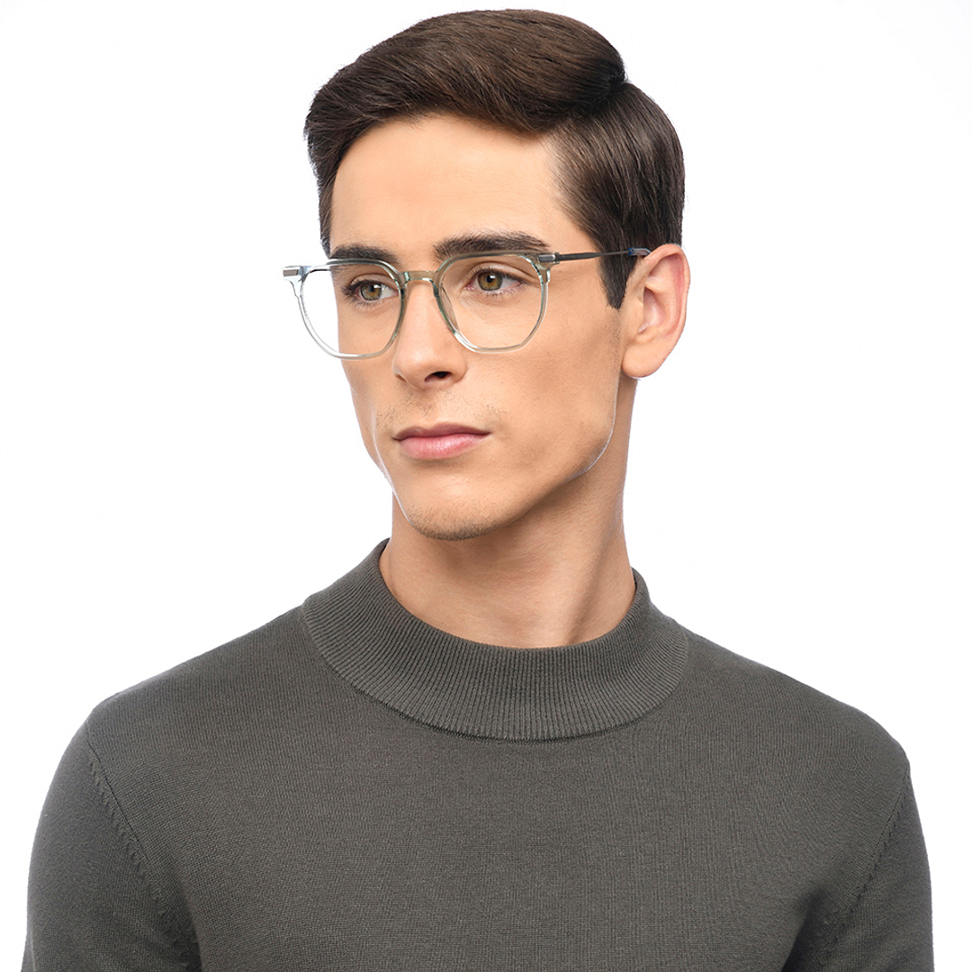 Lenskart Air Green Transparent Full Rim Geometric left side