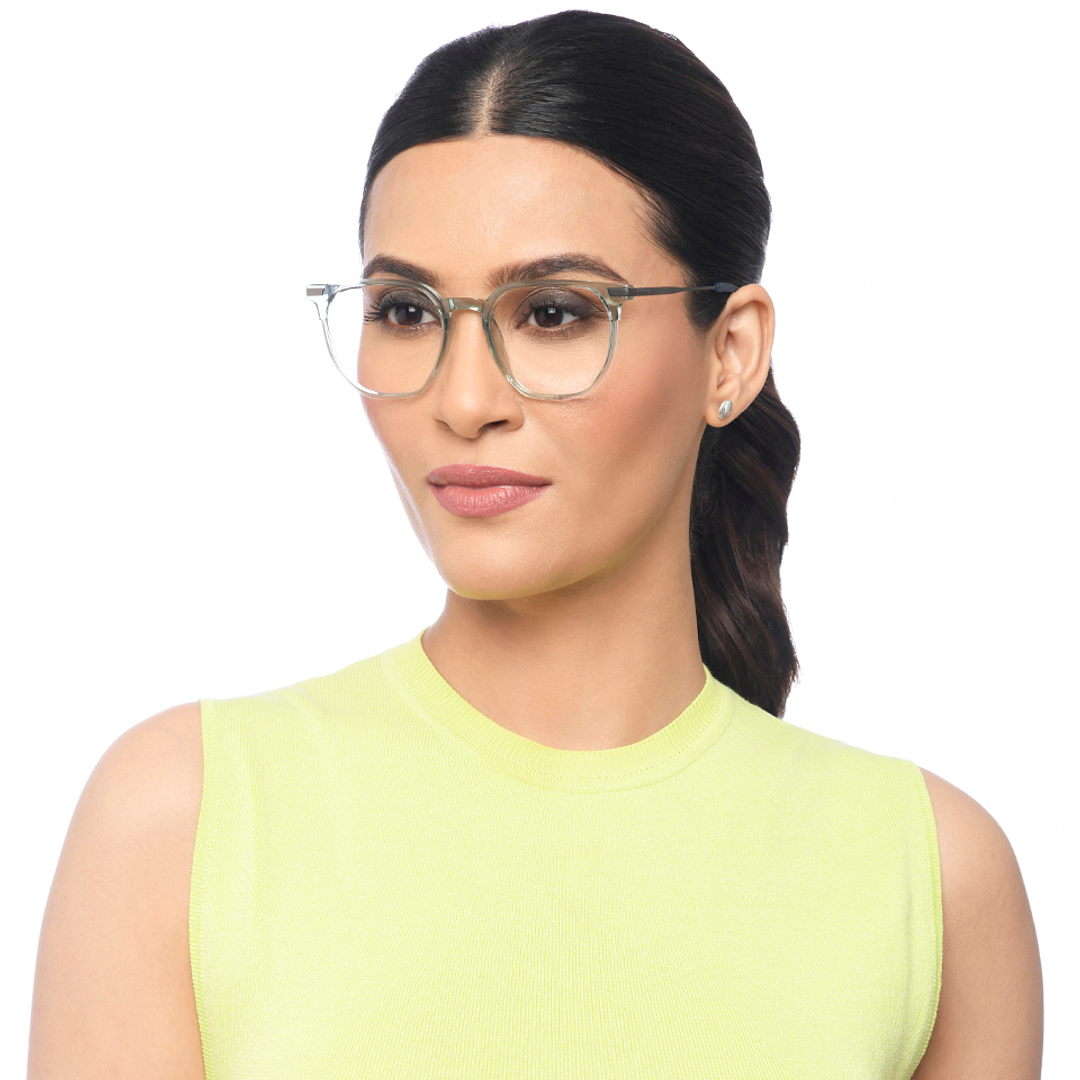 Lenskart Air Green Transparent Full Rim Geometric right side