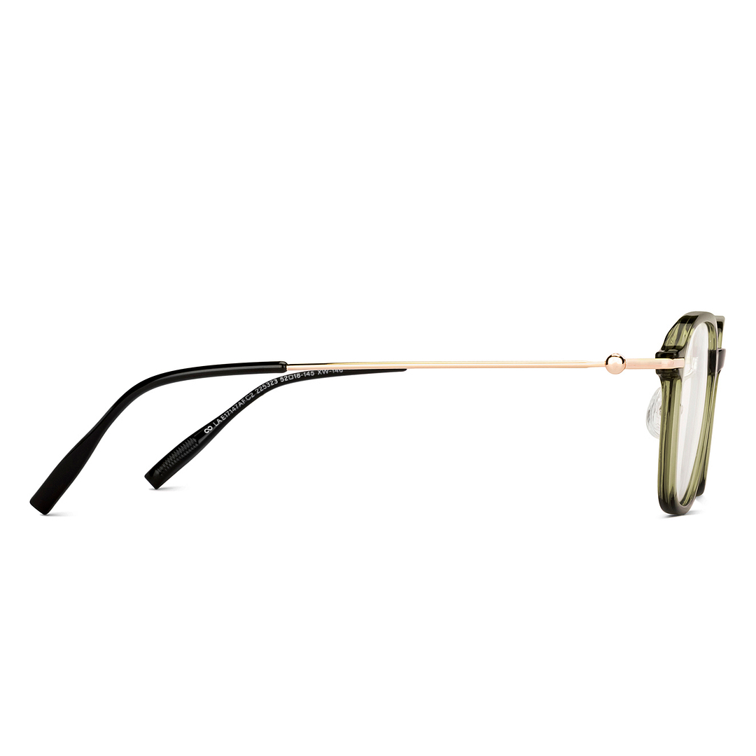 Lenskart Air Green Transparent Full Rim Square left side