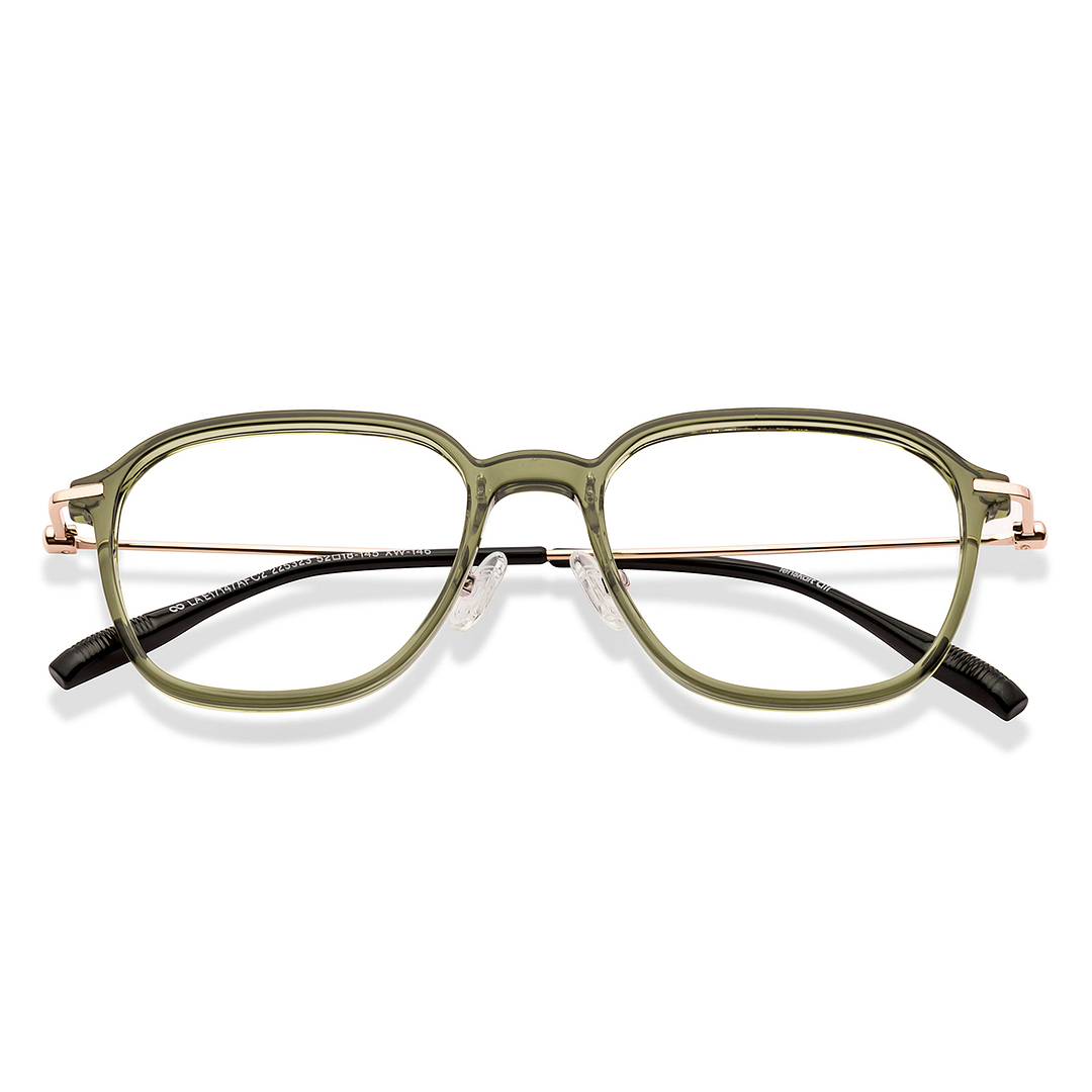 Lenskart Air Green Transparent Full Rim Square left side