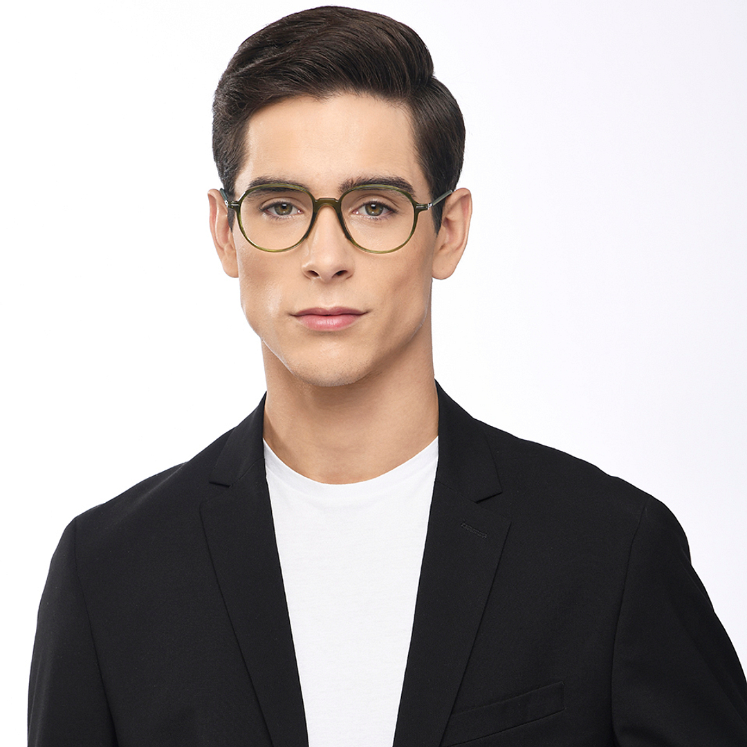 Lenskart Air Online Green Transparent Full Rim Round right side