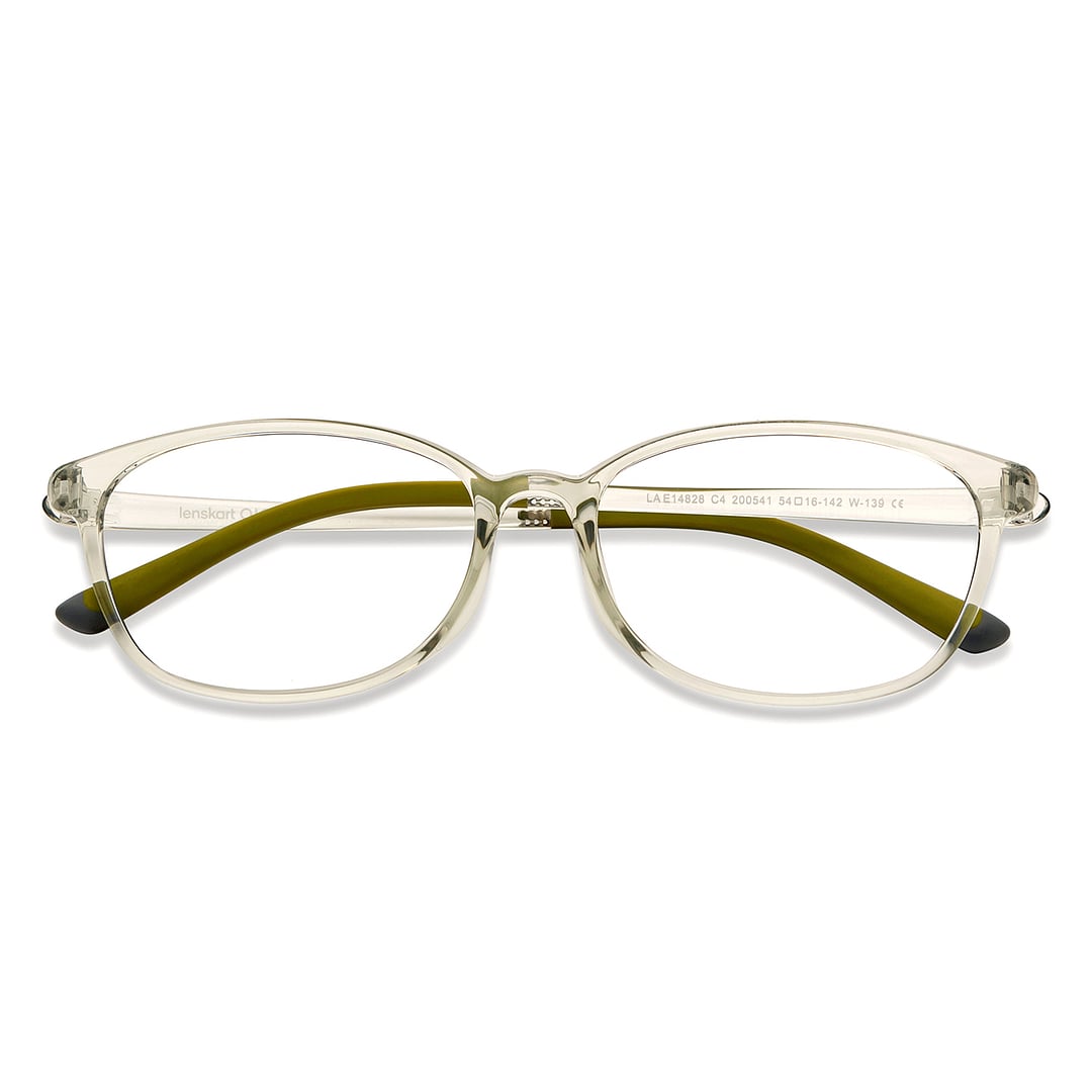 Lenskart Air Online Green Transparent Full Rim Cat Eye left side