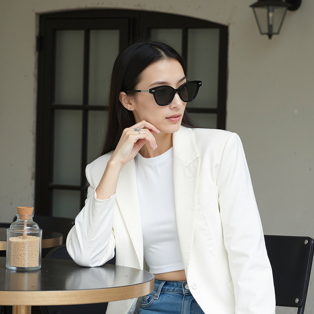 Lenskart STUDIO Black Full Rim Cat Eye right side