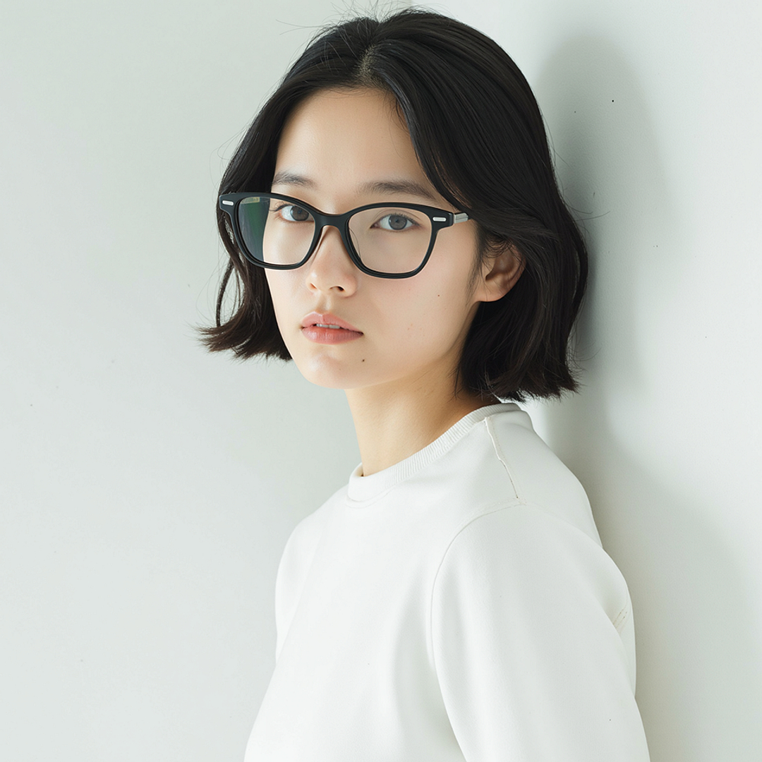 Lenskart STUDIO Black Full Rim Cat Eye left side