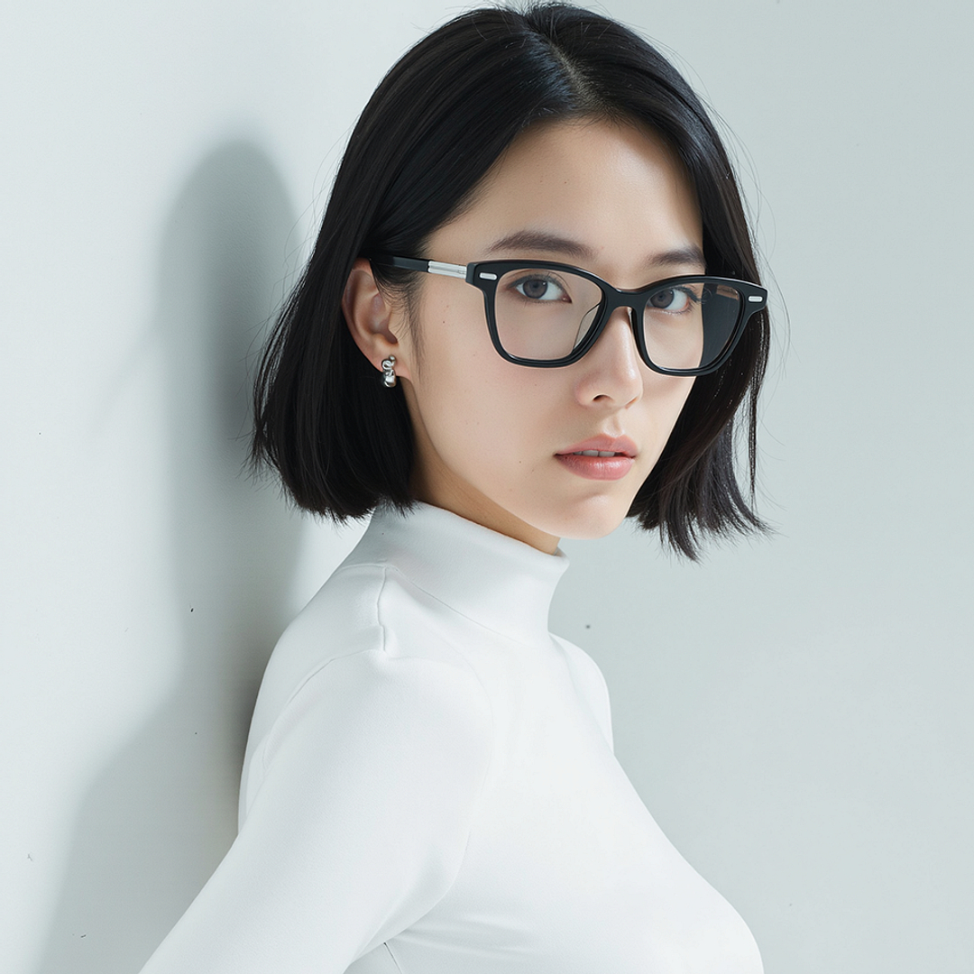 Lenskart STUDIO Black Full Rim Cat Eye right side