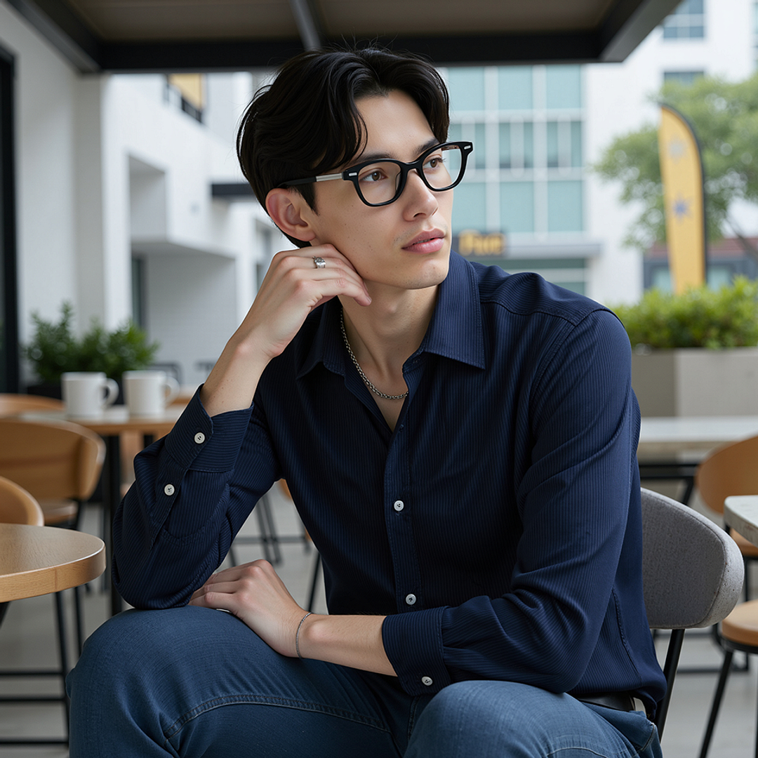 Lenskart STUDIO Black Full Rim Cat Eye left side