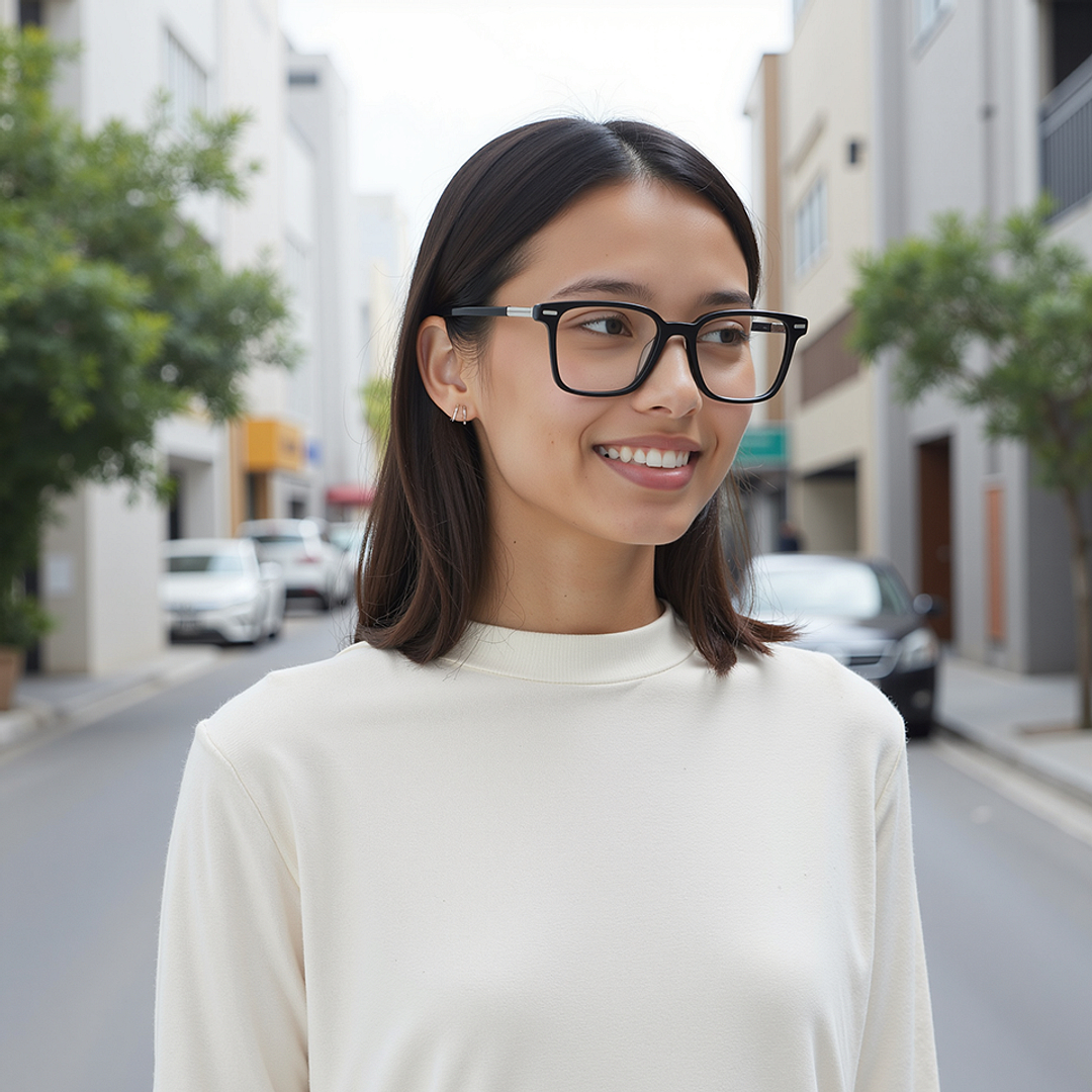 Lenskart STUDIO Black Full Rim Square left side