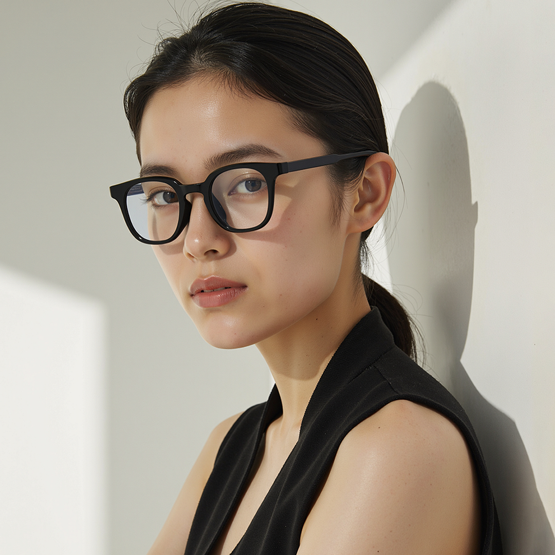 Lenskart Air Black Full Rim Round left side