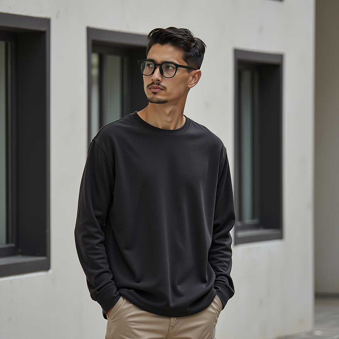 Lenskart Air Black Full Rim Round left side