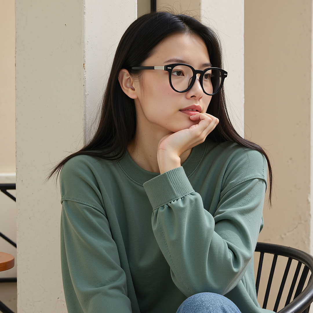 Lenskart STUDIO Black Full Rim Round right side