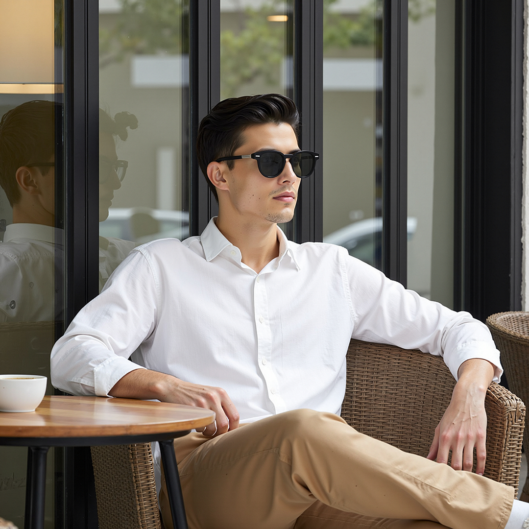 Lenskart STUDIO Black Full Rim Round left side