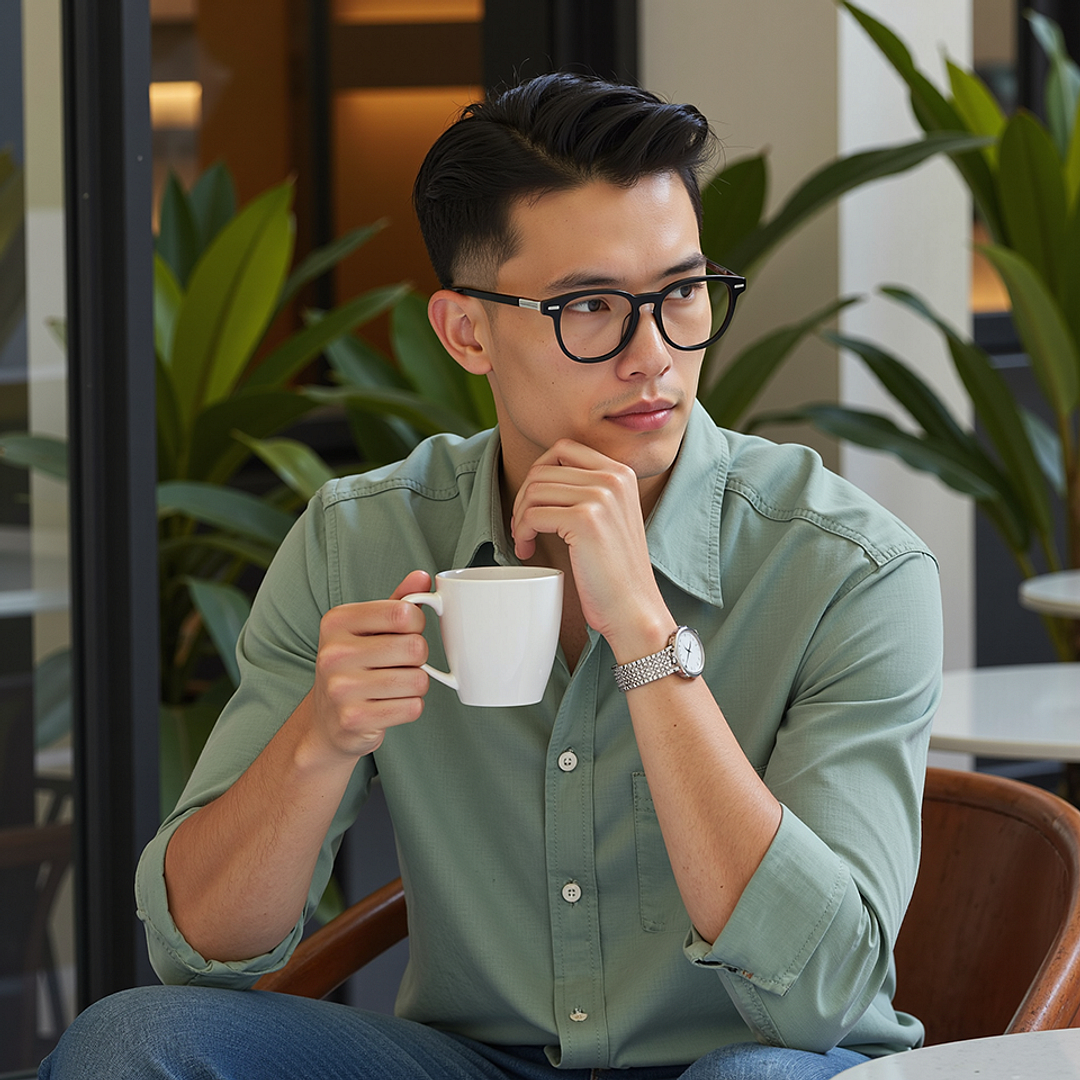 Lenskart STUDIO Black Full Rim Round left side