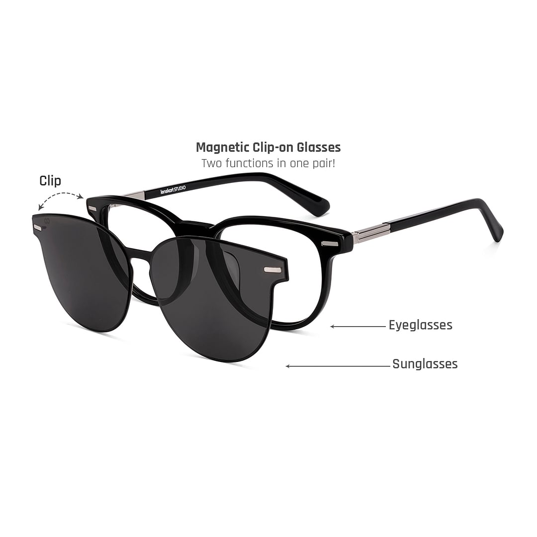 Lenskart STUDIO Black Full Rim Round left side