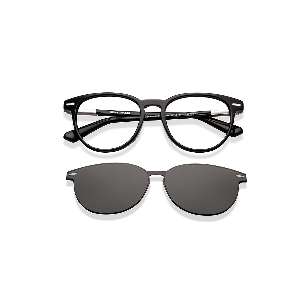 Lenskart STUDIO Black Full Rim Round left side