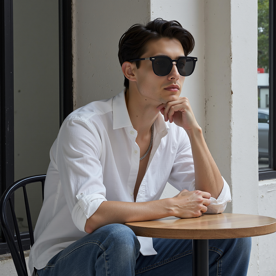 Lenskart STUDIO Blue Transparent Full Rim Square right side