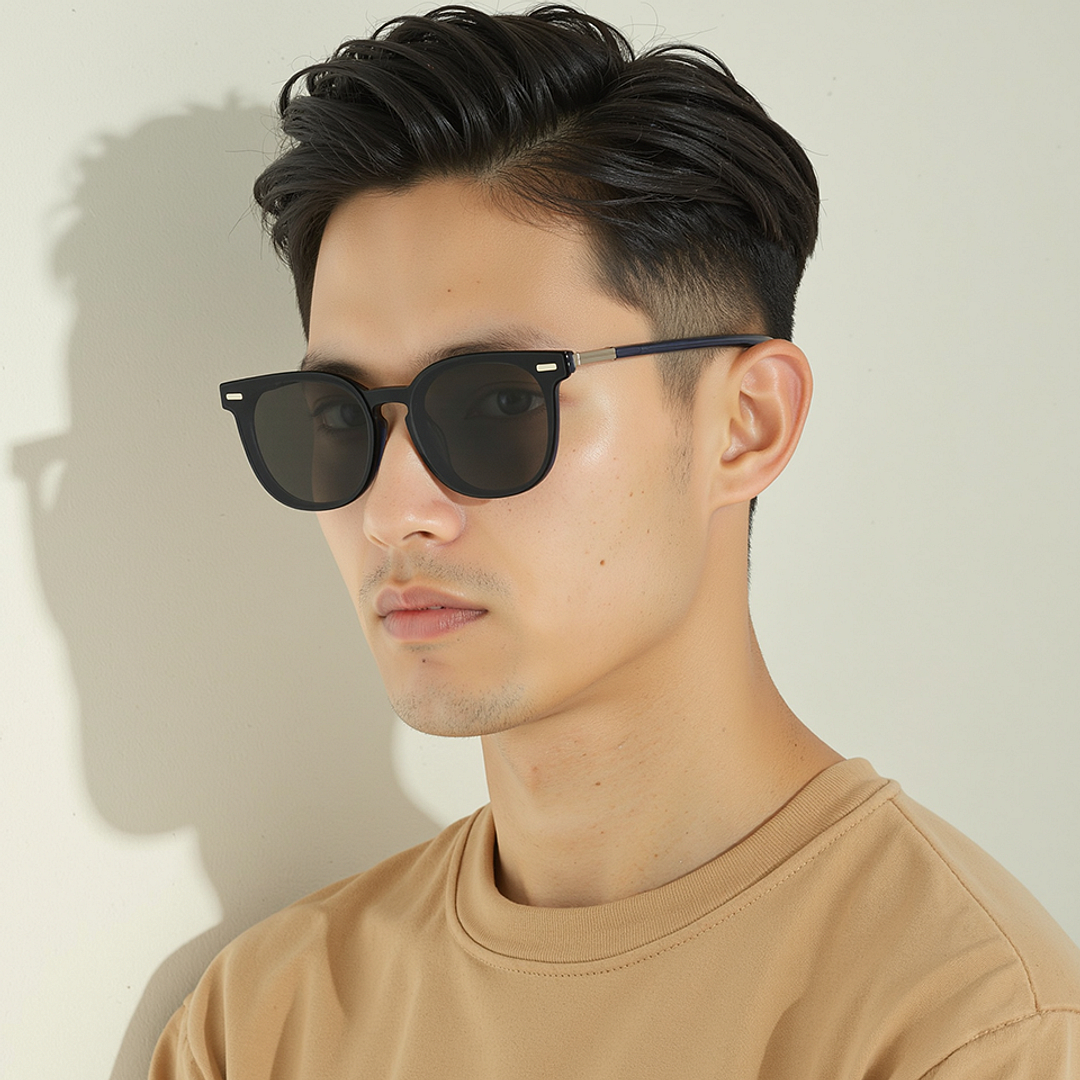 Lenskart STUDIO Blue Transparent Full Rim Square left side