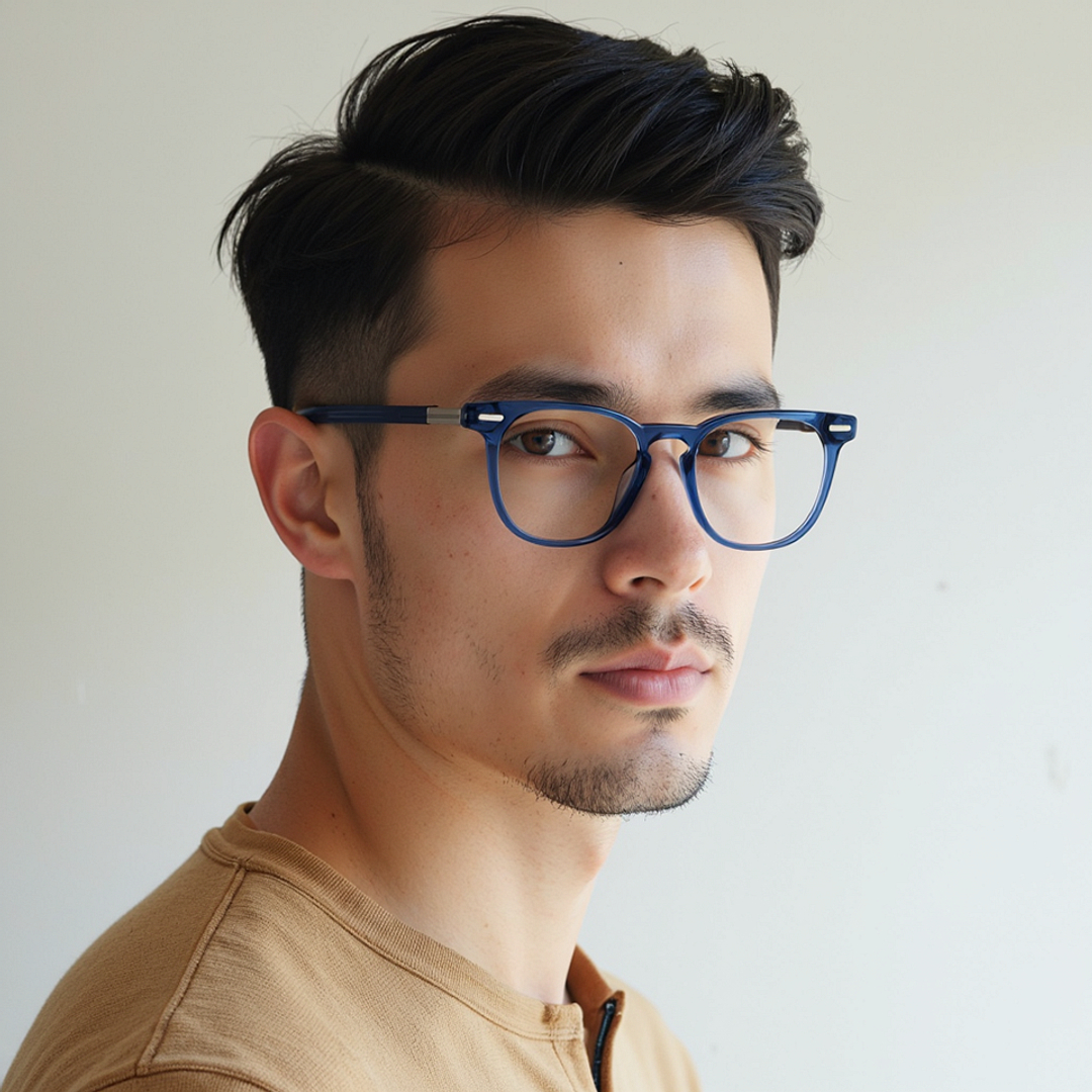 Lenskart STUDIO Blue Transparent Full Rim Square right side