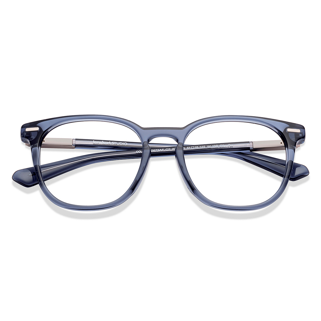 Lenskart STUDIO Blue Transparent Full Rim Square left side
