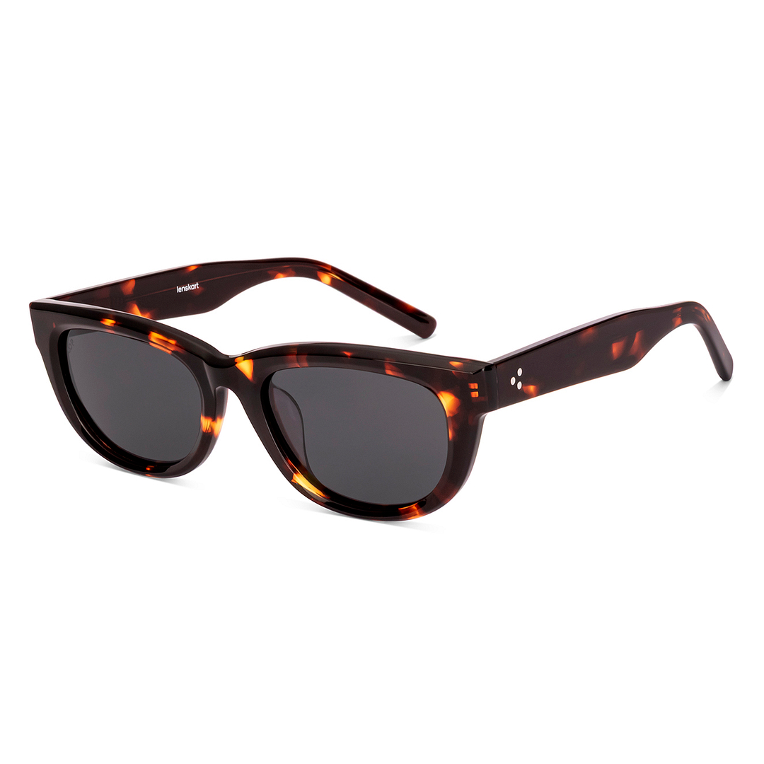 Lenskart Brown Tortoise Full Rim Cat Eye left side