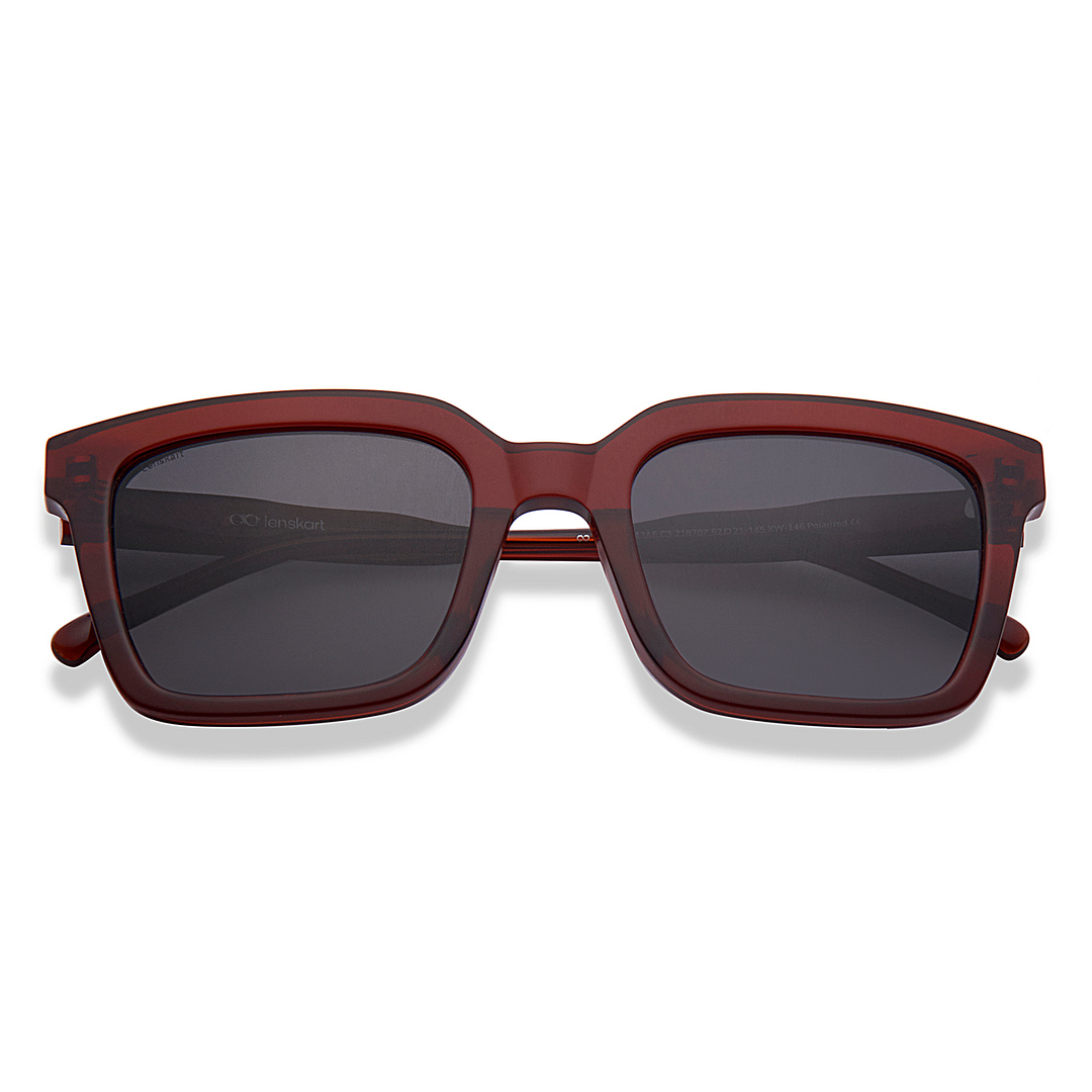 Lenskart Brown Transparent Full Rim Square left side