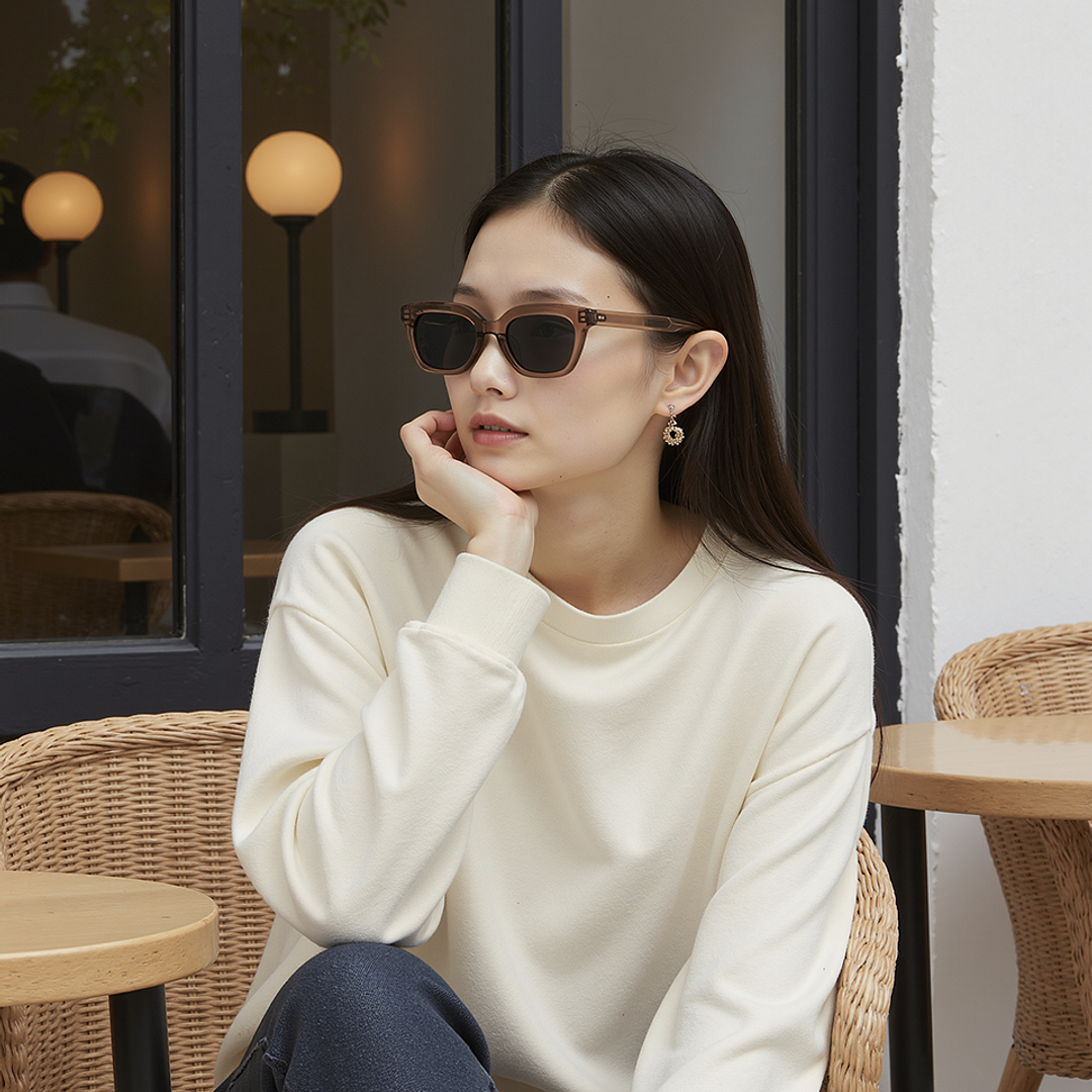 Lenskart Brown Transparent Full Rim Square right side