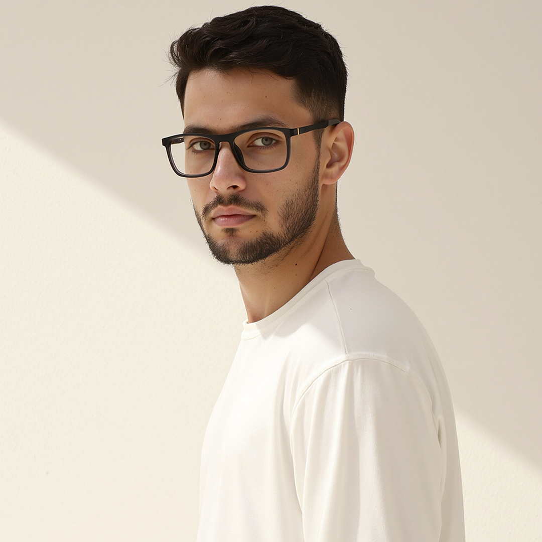 Lenskart Air Light Gray Full Rim Rectangle left side