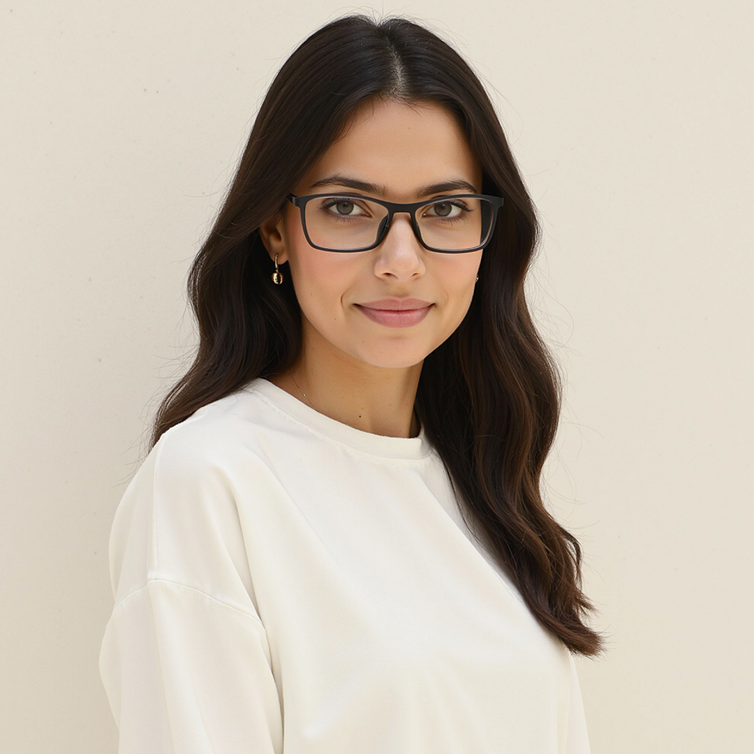 Lenskart Air Light Gray Full Rim Rectangle left side