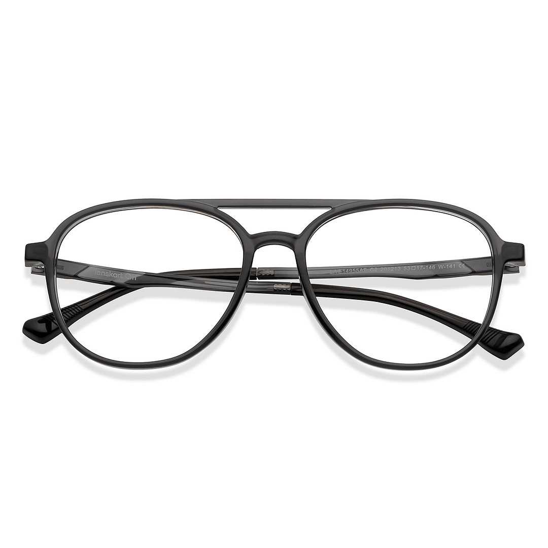 Lenskart Air Online Light Gray Full Rim Aviator left side