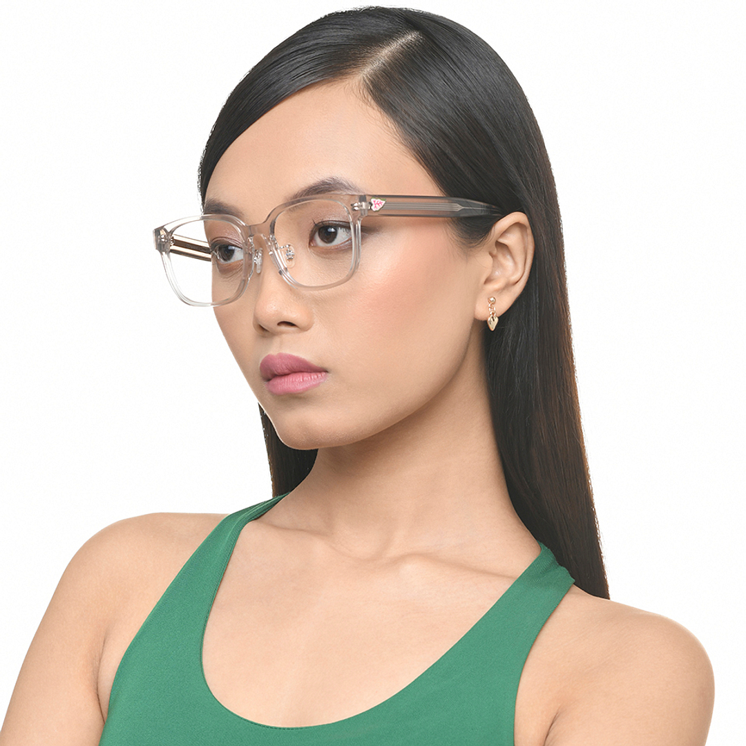 Lenskart Light Gray Full Rim Square left side