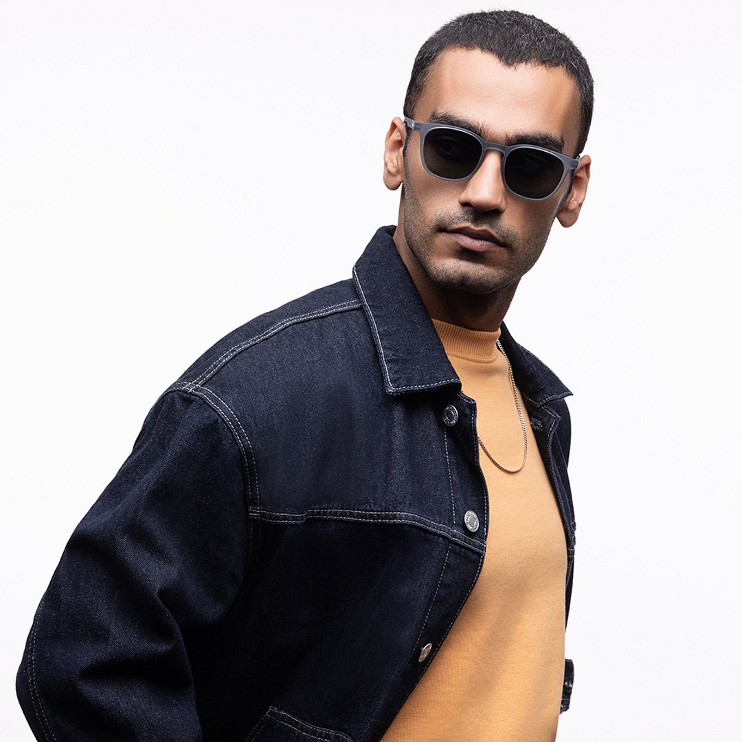 Lenskart Hustlr Online GreyStone Full Rim Square left side