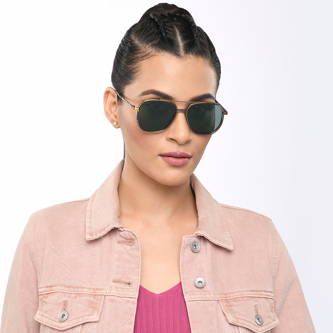 Lenskart Studio Online Gold Full Rim Geometric right side