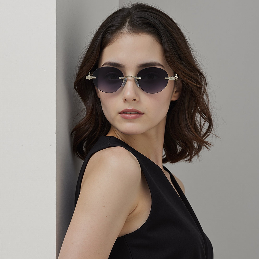 Lenskart STUDIO Silver Rimless Round right side