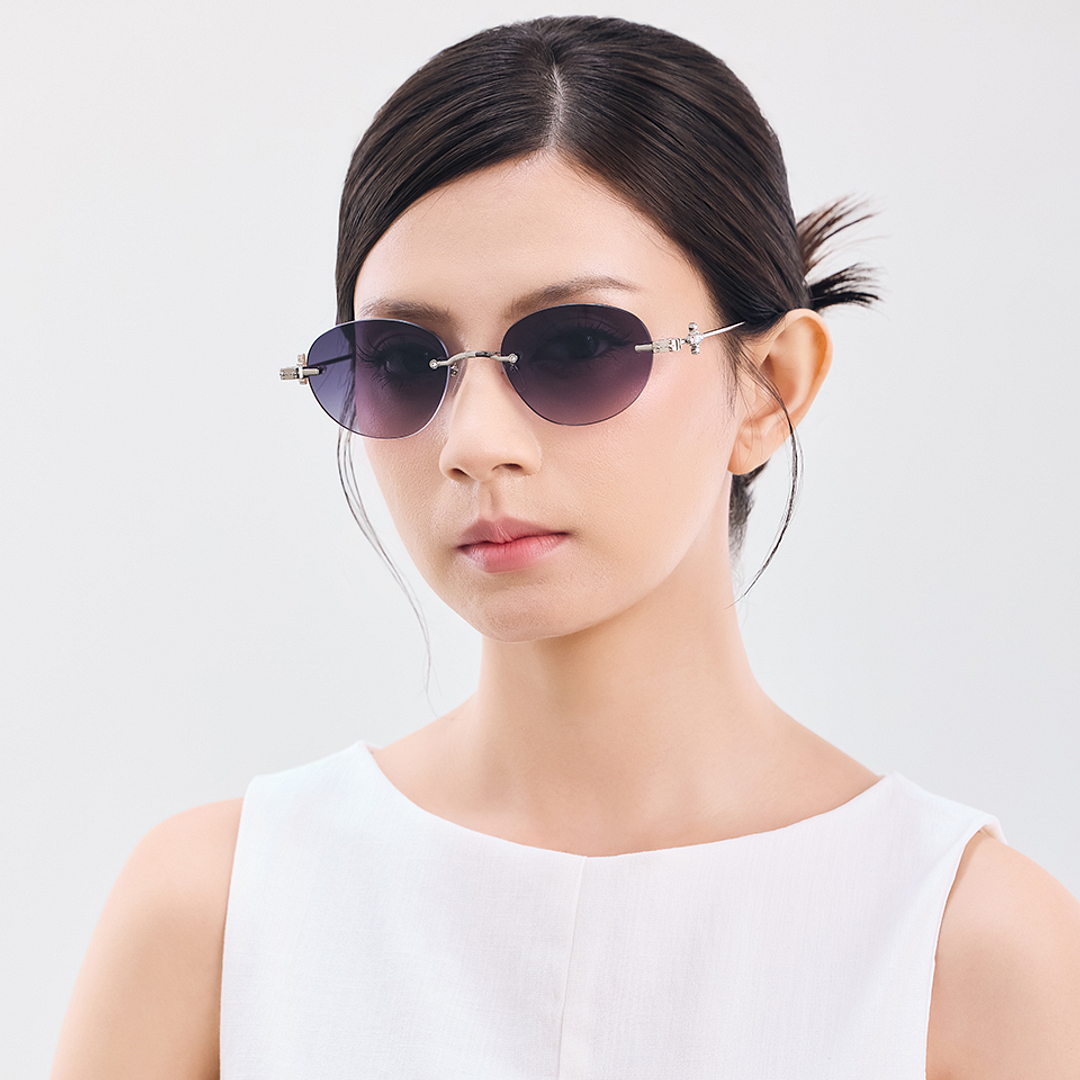 Lenskart STUDIO Silver Rimless Round right side