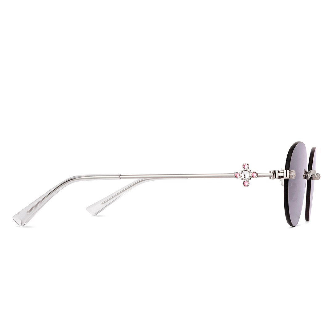 Lenskart STUDIO Silver Rimless Round left side