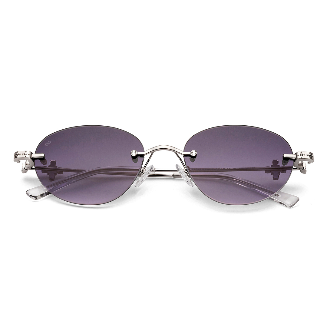 Lenskart STUDIO Silver Rimless Round left side