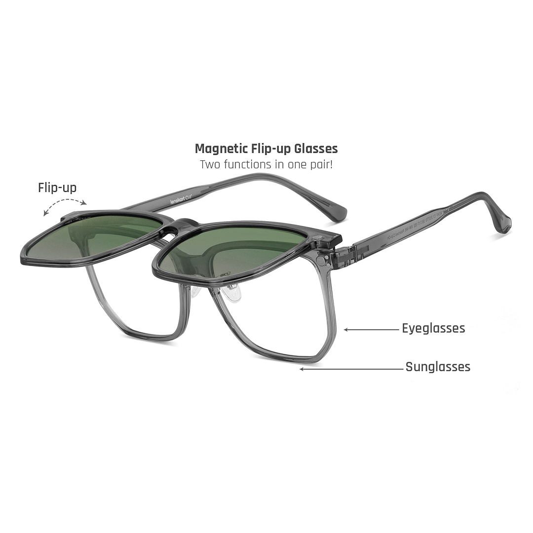 Lenskart Air Light Gray Full Rim Square left side