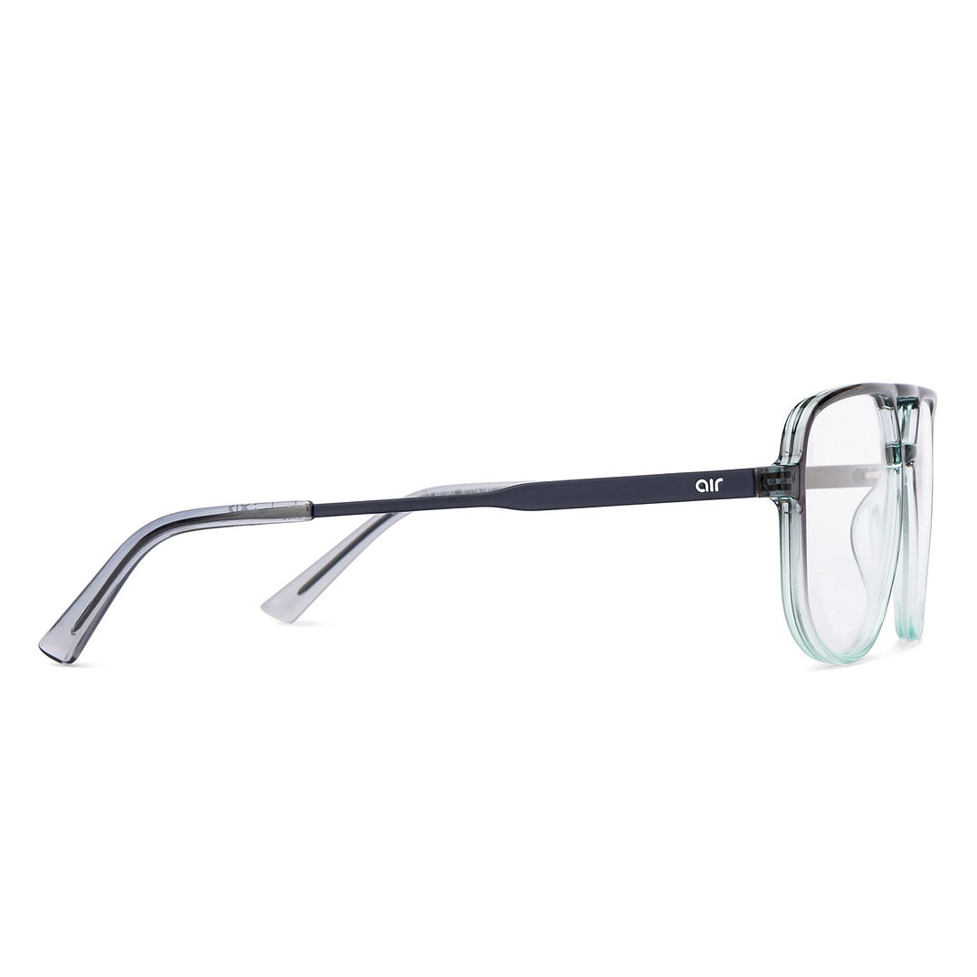 Lenskart Air Green Transparent Full Rim Square left side