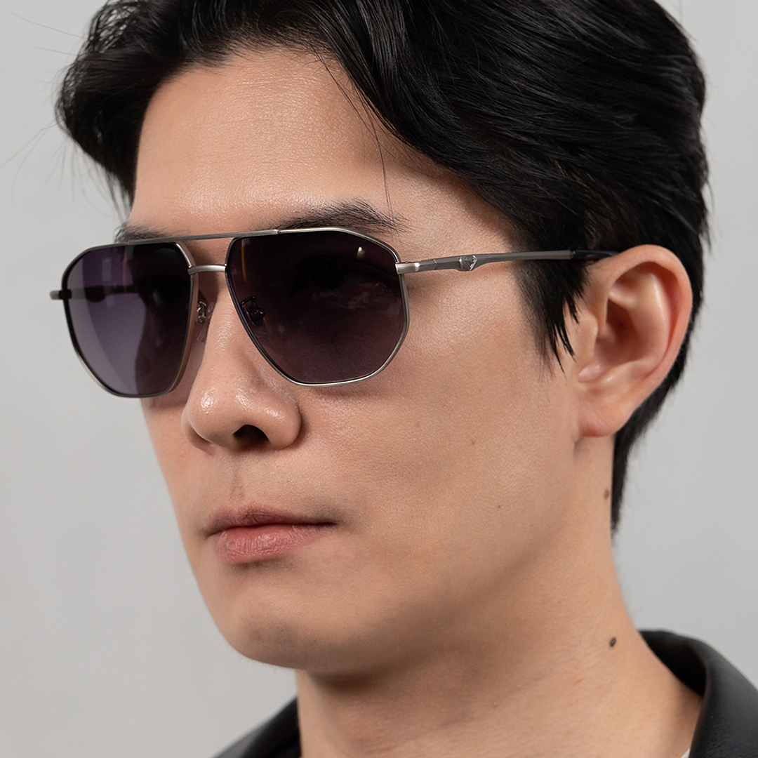 Lenskart STUDIO Gunmetal Full Rim Aviator right side