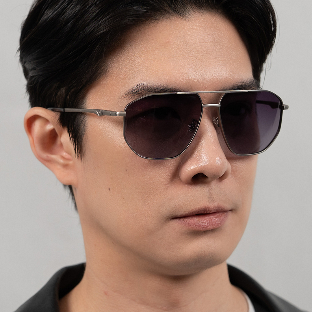 Lenskart STUDIO Gunmetal Full Rim Aviator right side