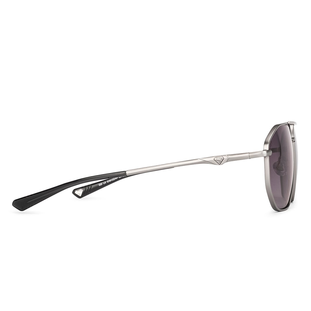 Lenskart STUDIO Gunmetal Full Rim Aviator left side