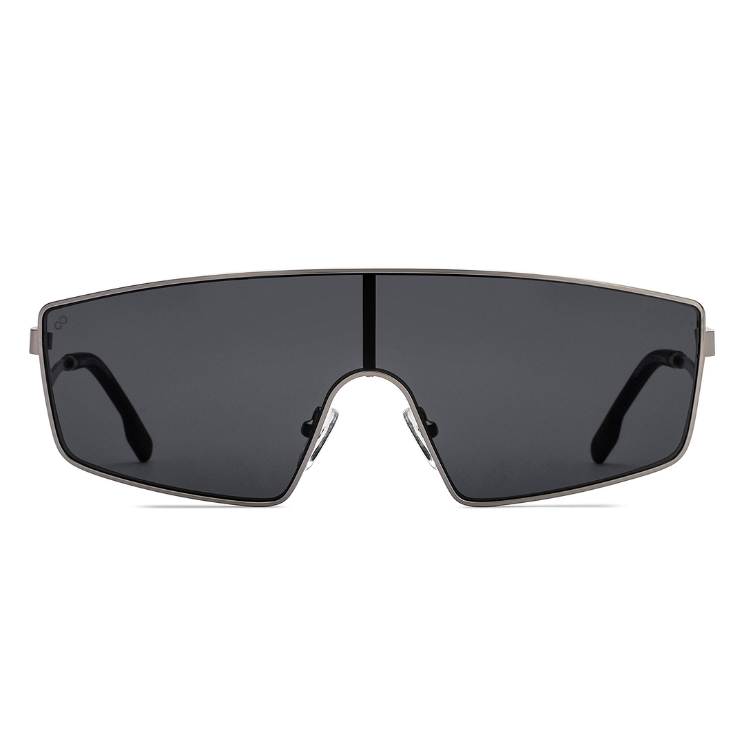 Grey Gunmetal Full Rim Rectangle Lenskart Studio VC Sun Metal LK