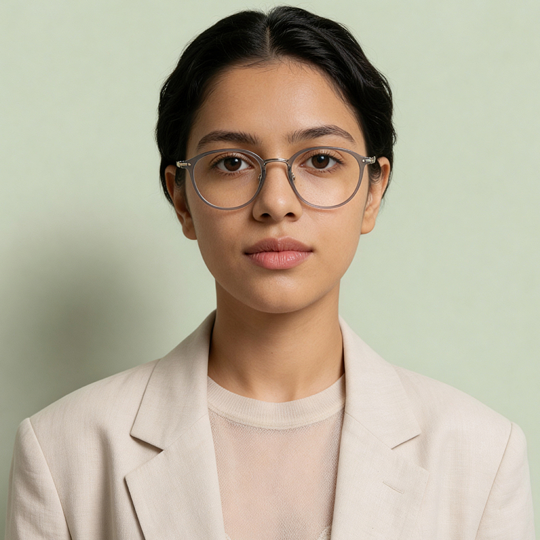 Lenskart Blu Grey Gunmetal Full Rim Round Lenskart Blu LB E14788 Eyeglasses right side