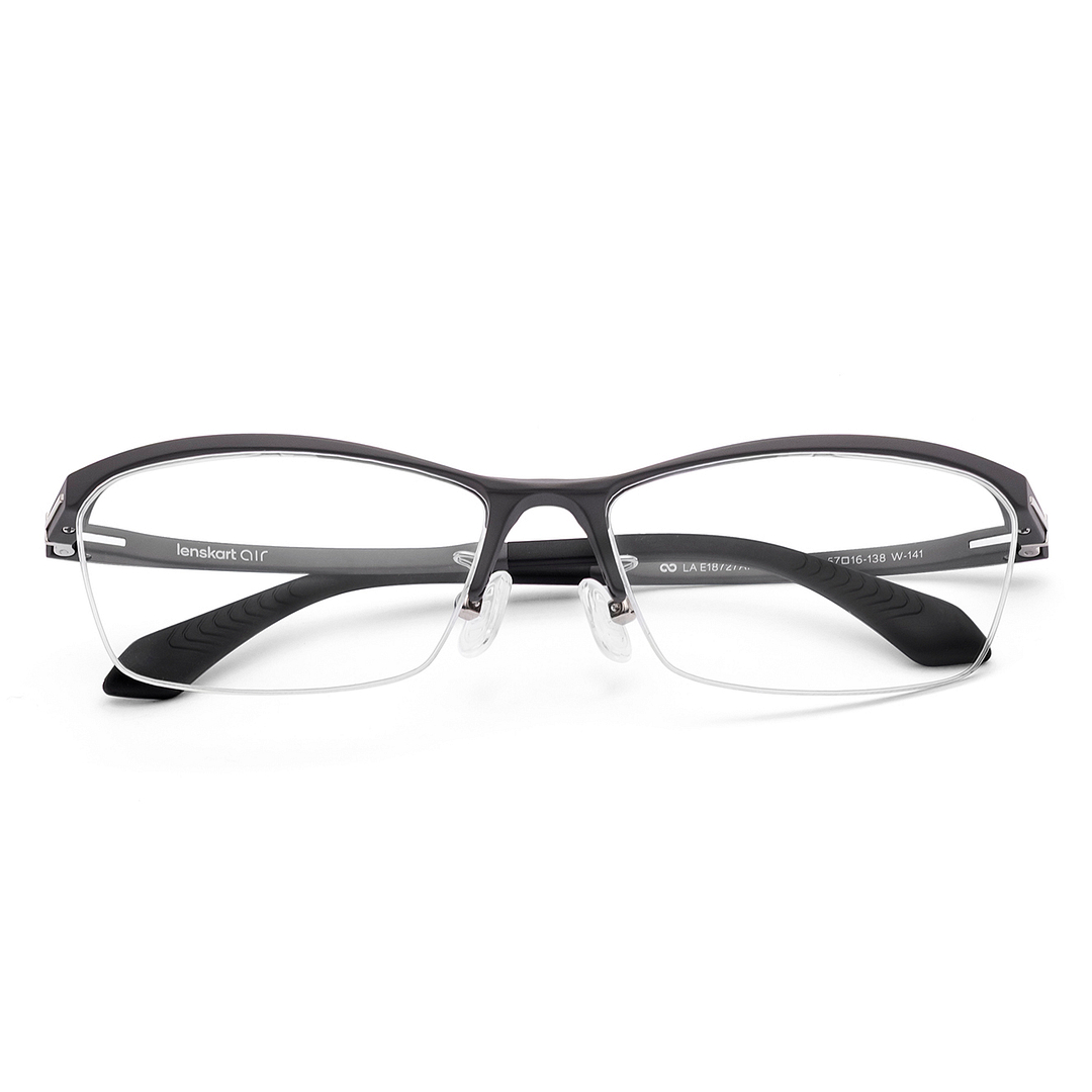 Lenskart Air Gray Half Rim Rectangle left side