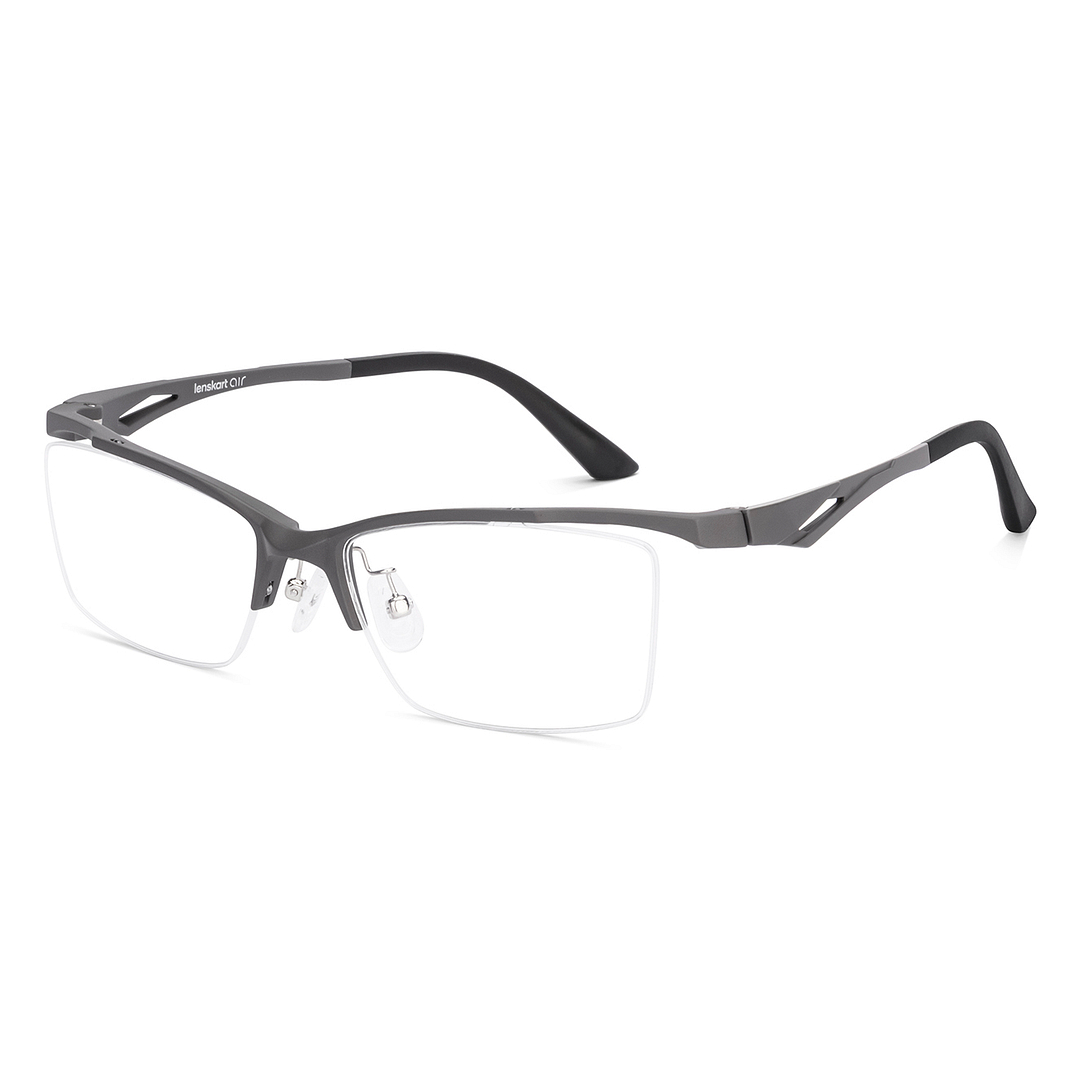 Lenskart Air Gray Half Rim Rectangle left side