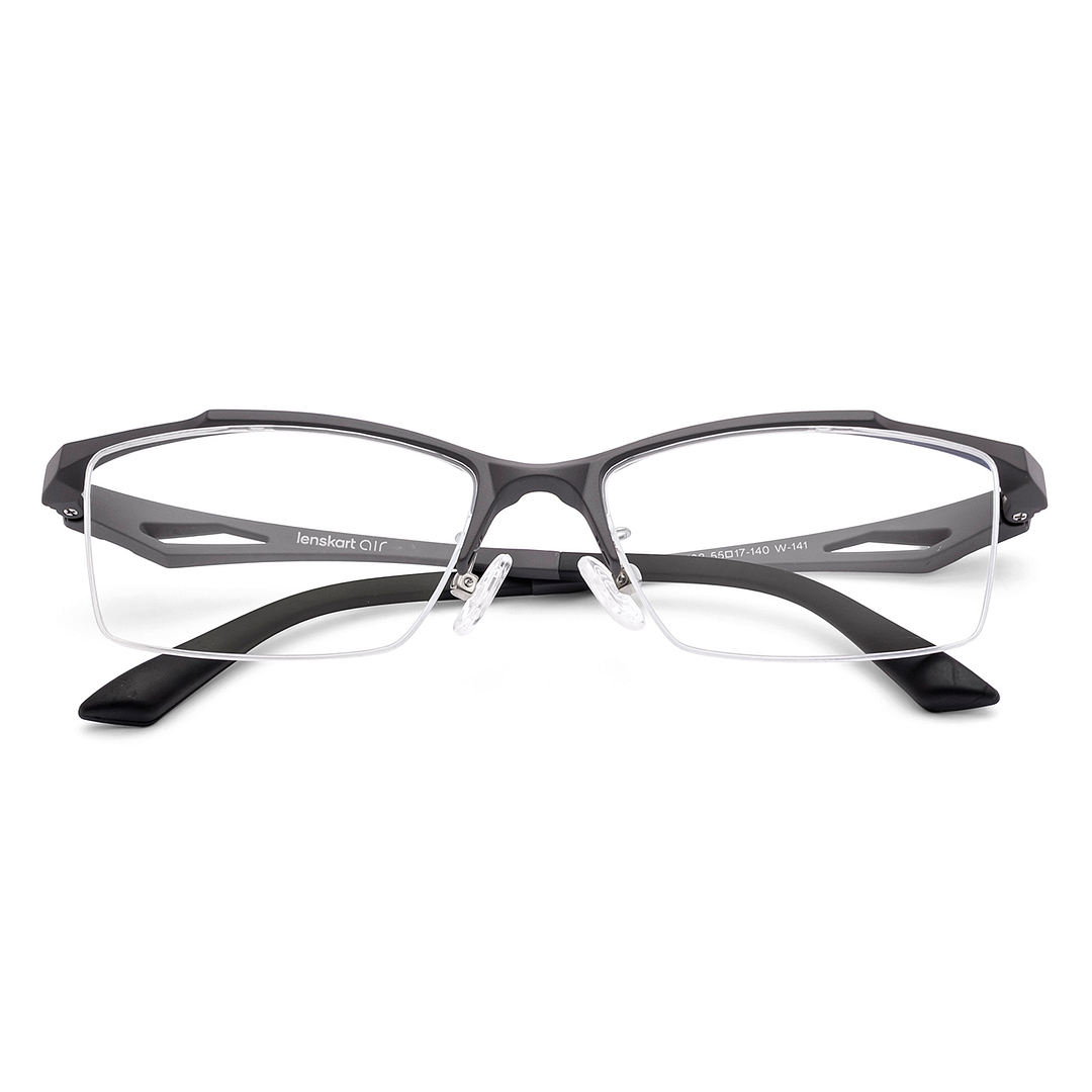 Lenskart Air Gray Half Rim Rectangle left side